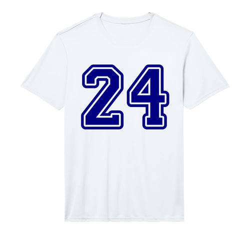 Blue Sport Team Number 24 Performance T-Shirt - Trendy Graphic Unisex - T-Shirt, Sweatshirt, Hoodie
