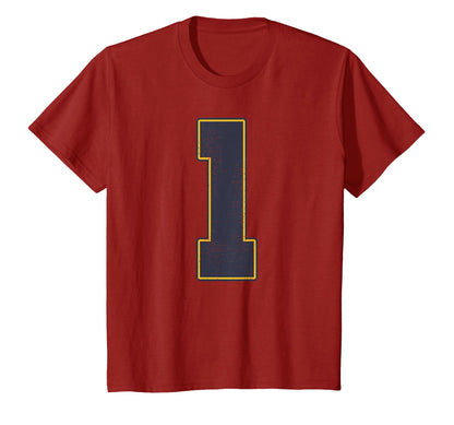 1 Outline Number 1 Varsity Fan Sports T-Shirt - Streetwear Style Men Women - T-Shirt, Sweatshirt, Hoodie