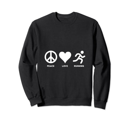 Running Lovers Runner Peace Love Sweatshirt - Casual Everyday Wear Unisex - T-Shirt, Sweatshirt, Hoodie