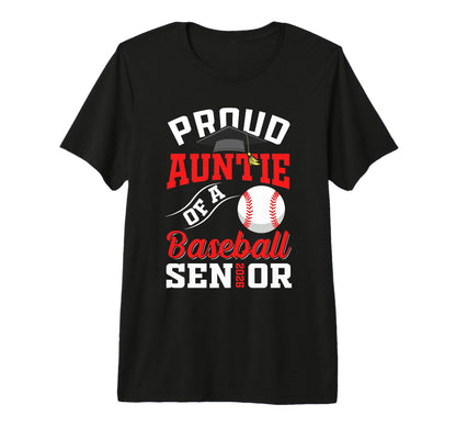 Proud Auntie Baseball Senior Class T-Shirt - Minimalist Print for Adults - T-Shirt, Sweatshirt, Hoodie
