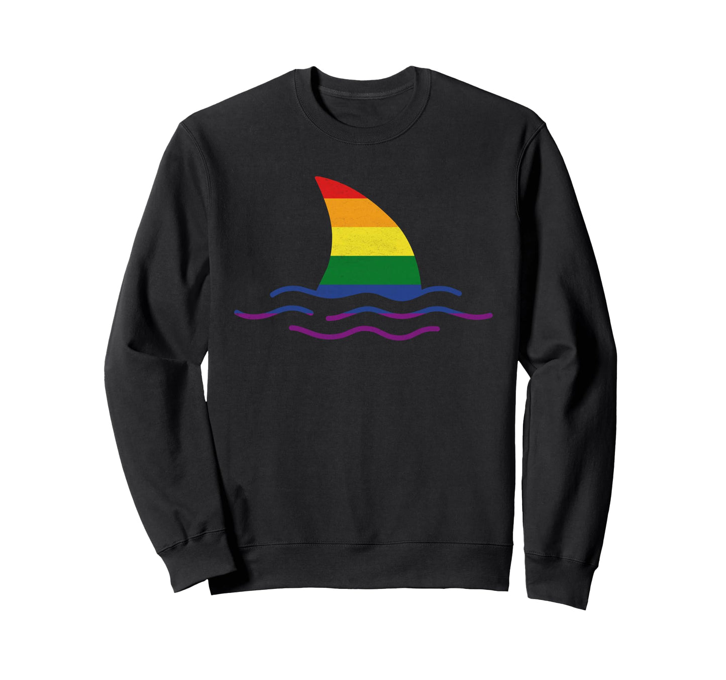 Shark Fin Animal Lover Rainbow Sweatshirt - Streetwear Style for Adults - T-Shirt, Sweatshirt, Hoodie