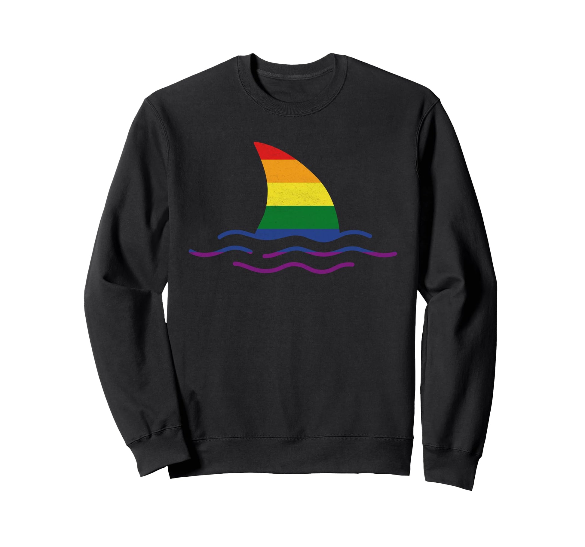 Shark Fin Animal Lover Rainbow Sweatshirt - Streetwear Style for Adults - T-Shirt, Sweatshirt, Hoodie
