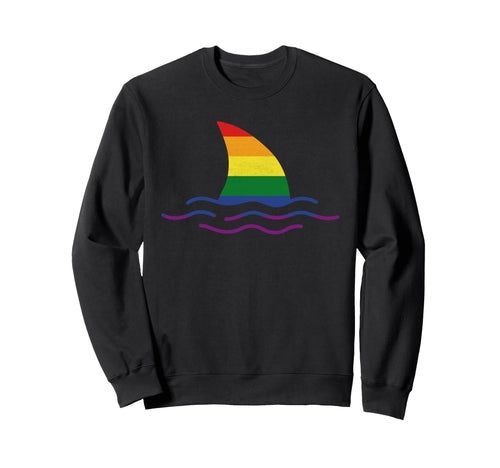 Shark Fin Animal Lover Rainbow Sweatshirt - Streetwear Style for Adults - T-Shirt, Sweatshirt, Hoodie