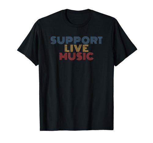 Support Live Music Rainbow Band T-Shirt - Fun Novelty Design for Adults - T-Shirt, Sweatshirt, Hoodie