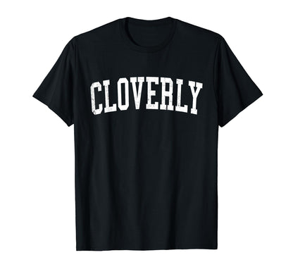 Cloverly Md Distressed White Varsity T-Shirt - Trendy Graphic Men Women - T-Shirt, Sweatshirt, Hoodie