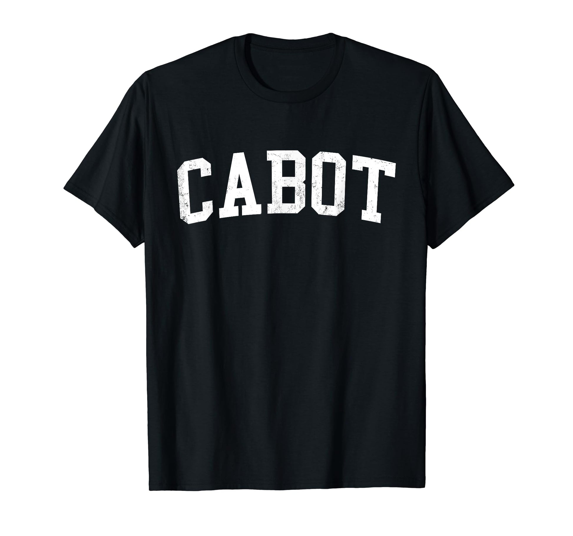 Cabot Ar Distressed White Varsity T-Shirt - Minimalist Print Men Women - T-Shirt, Sweatshirt, Hoodie