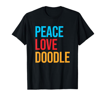 Goldendoodle Peace Love Doodle T-Shirt - Minimalist Print Men Women - T-Shirt, Sweatshirt, Hoodie