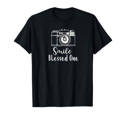 Camera Smile Blessed One Photographer T-Shirt - Custom Art Print Men Women - T-Shirt, Sweatshirt, Hoodie