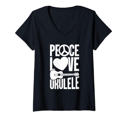 Peace Love Music Ukulele Sweatshirt - Aesthetic Graphic for Adults - T-Shirt, Sweatshirt, Hoodie