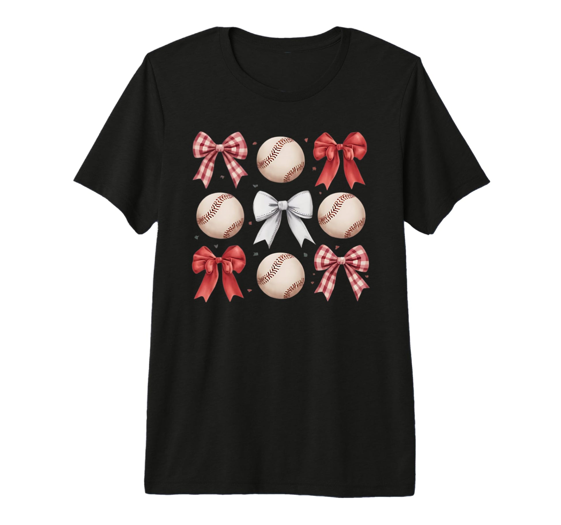 Baseball Coquette Bow Mom Sister Tri T-Shirt - Custom Art Print Unisex - T-Shirt, Sweatshirt, Hoodie