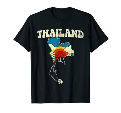 Thailand Thai Country Rainbow 70S Map T-Shirt - Minimalist Print Men Women - T-Shirt, Sweatshirt, Hoodie