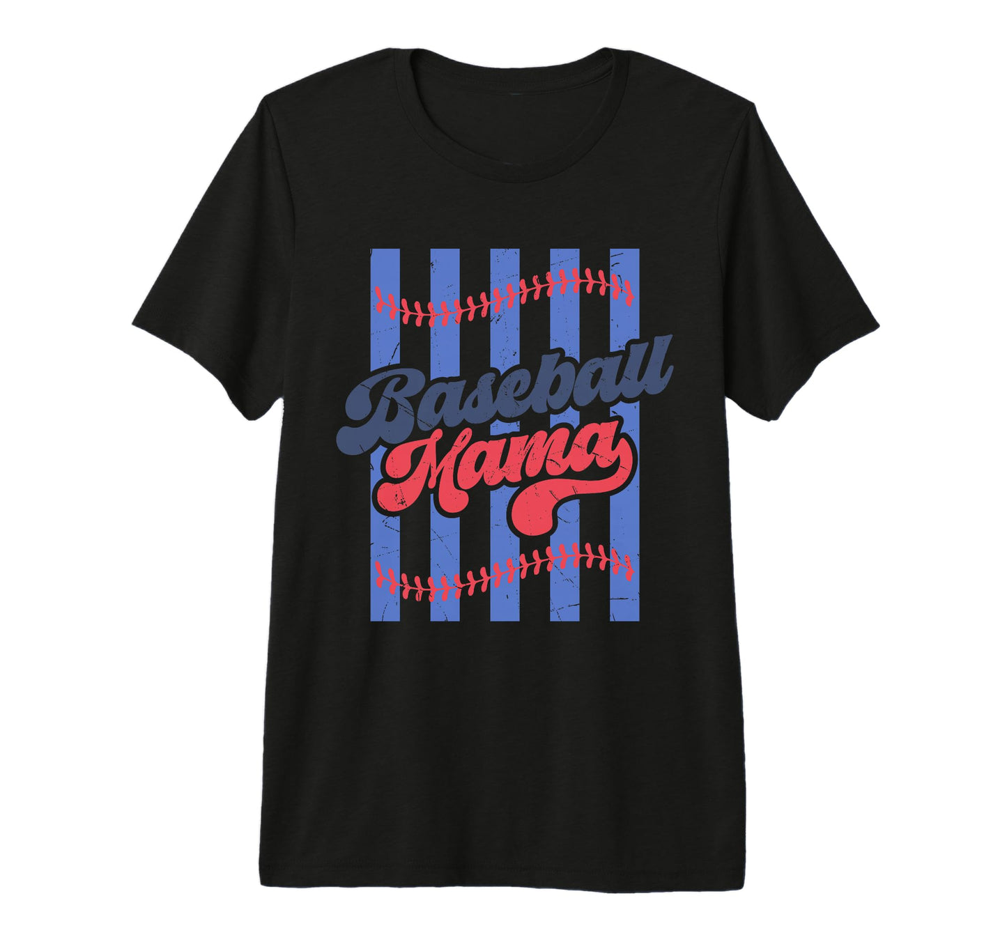 Baseball Mama Distressed Sports Mom Tri T-Shirt - Graphic Print Men Women - T-Shirt, Sweatshirt, Hoodie