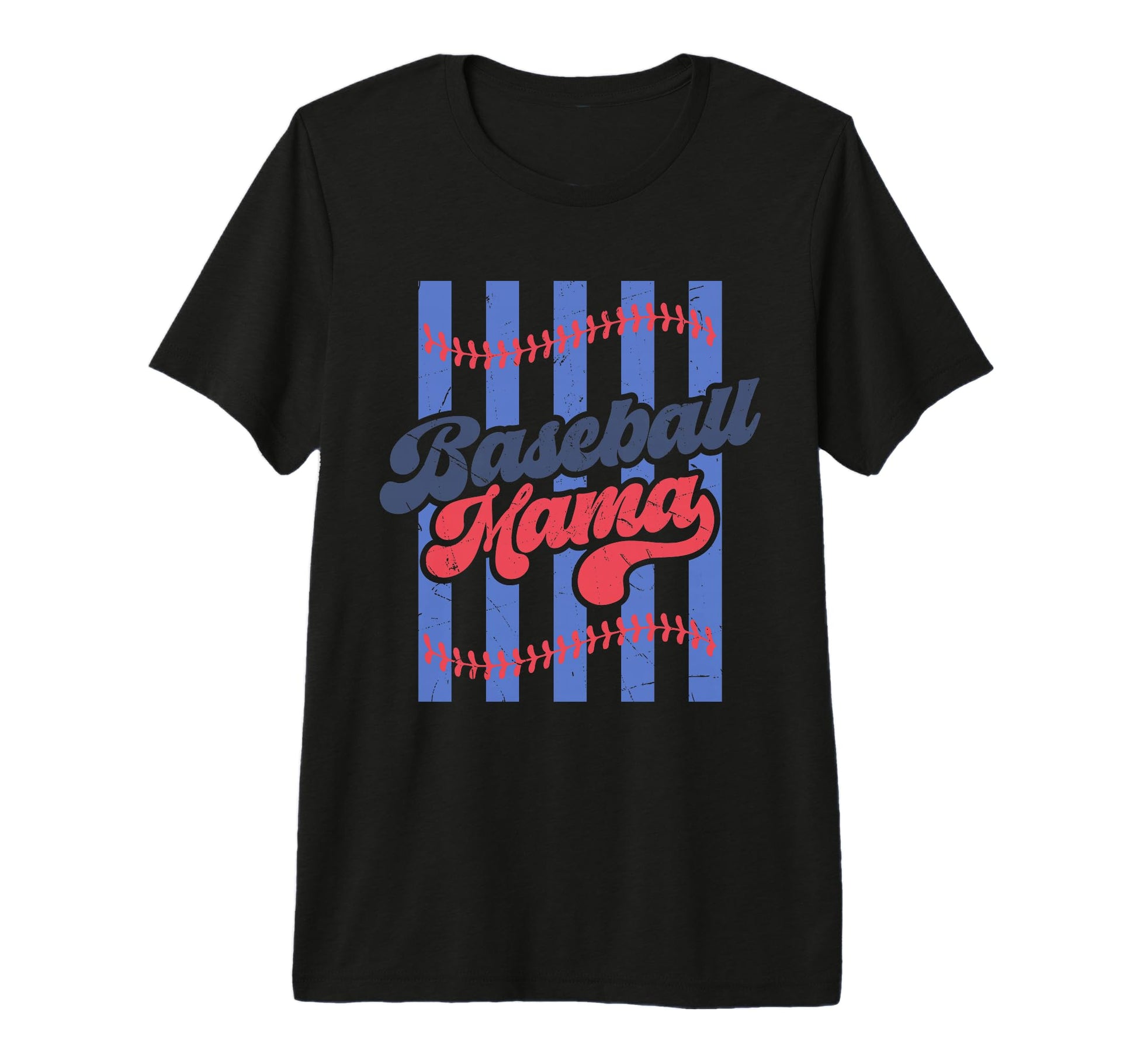 Baseball Mama Distressed Sports Mom Tri T-Shirt - Graphic Print Men Women - T-Shirt, Sweatshirt, Hoodie