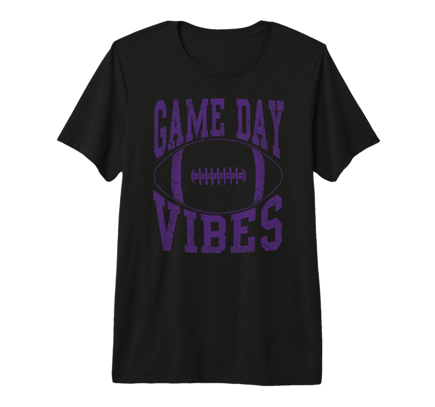 Game Day Vibes Purple Football T-Shirt - Casual Everyday Wear for Adults - T-Shirt, Sweatshirt, Hoodie