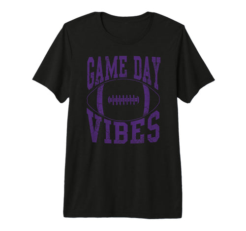 Game Day Vibes Purple Football T-Shirt - Casual Everyday Wear for Adults - T-Shirt, Sweatshirt, Hoodie