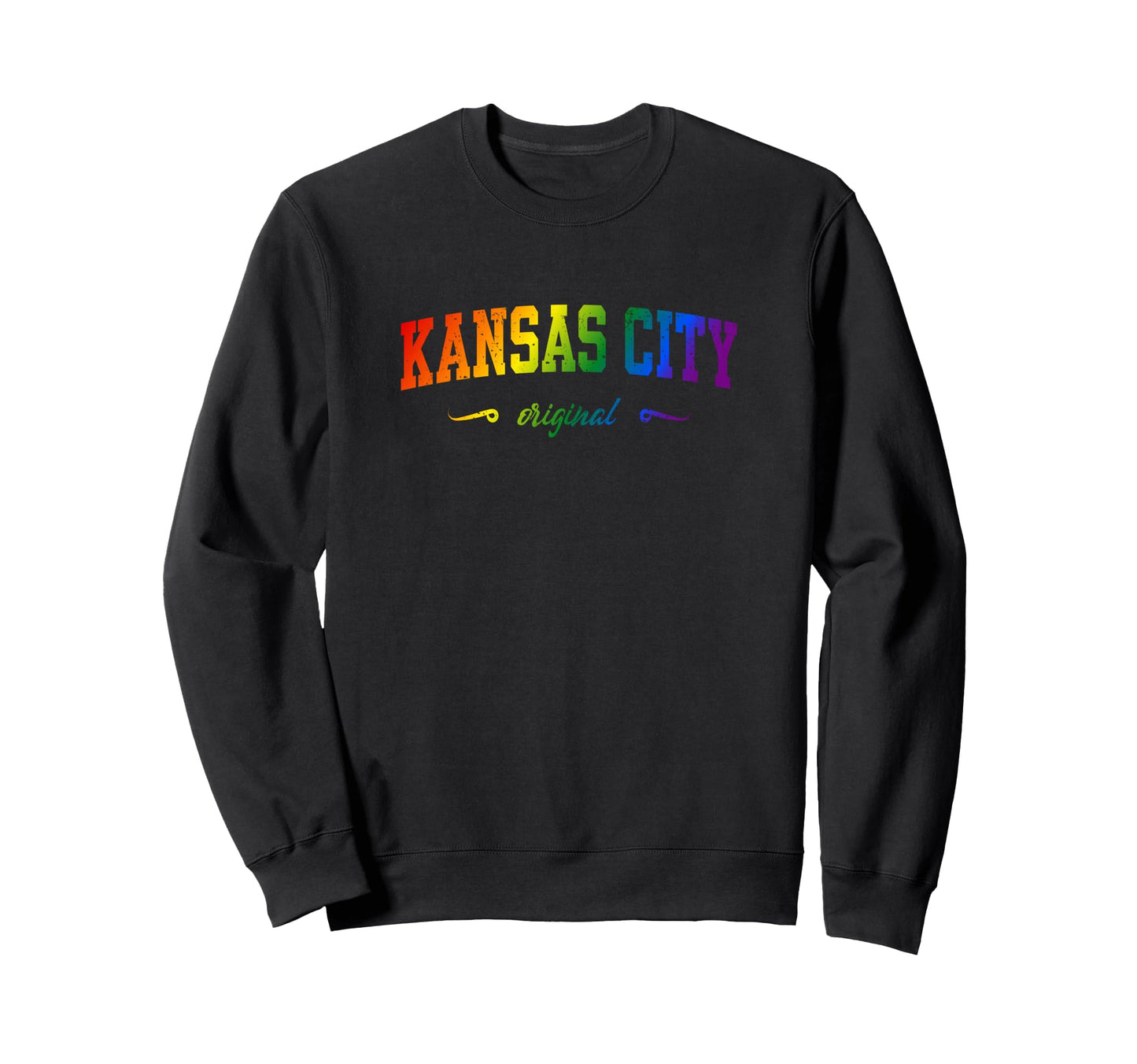 Kansas City Kansas Lgbtqai Rainbow Sweatshirt - Aesthetic Graphic Unisex - T-Shirt, Sweatshirt, Hoodie