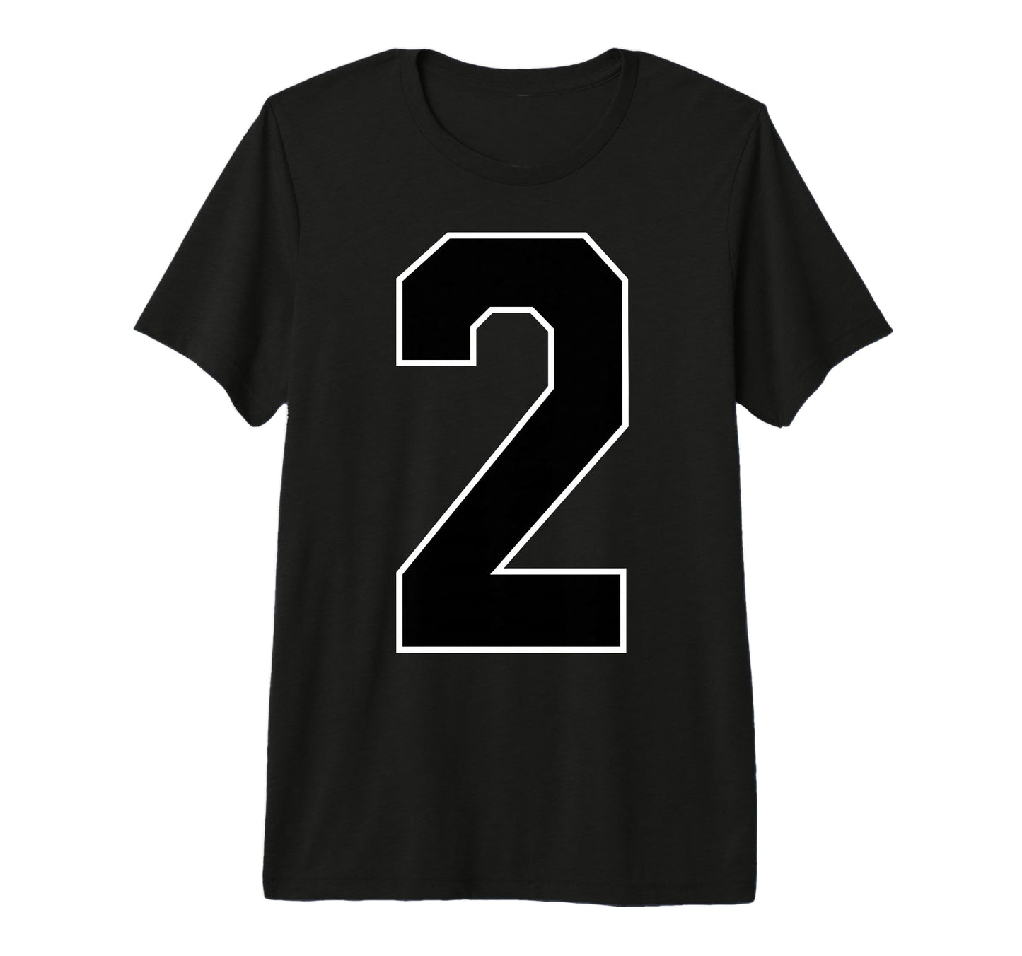 White Black Sports Team Number 2 Tri T-Shirt - Custom Art Print Unisex - T-Shirt, Sweatshirt, Hoodie