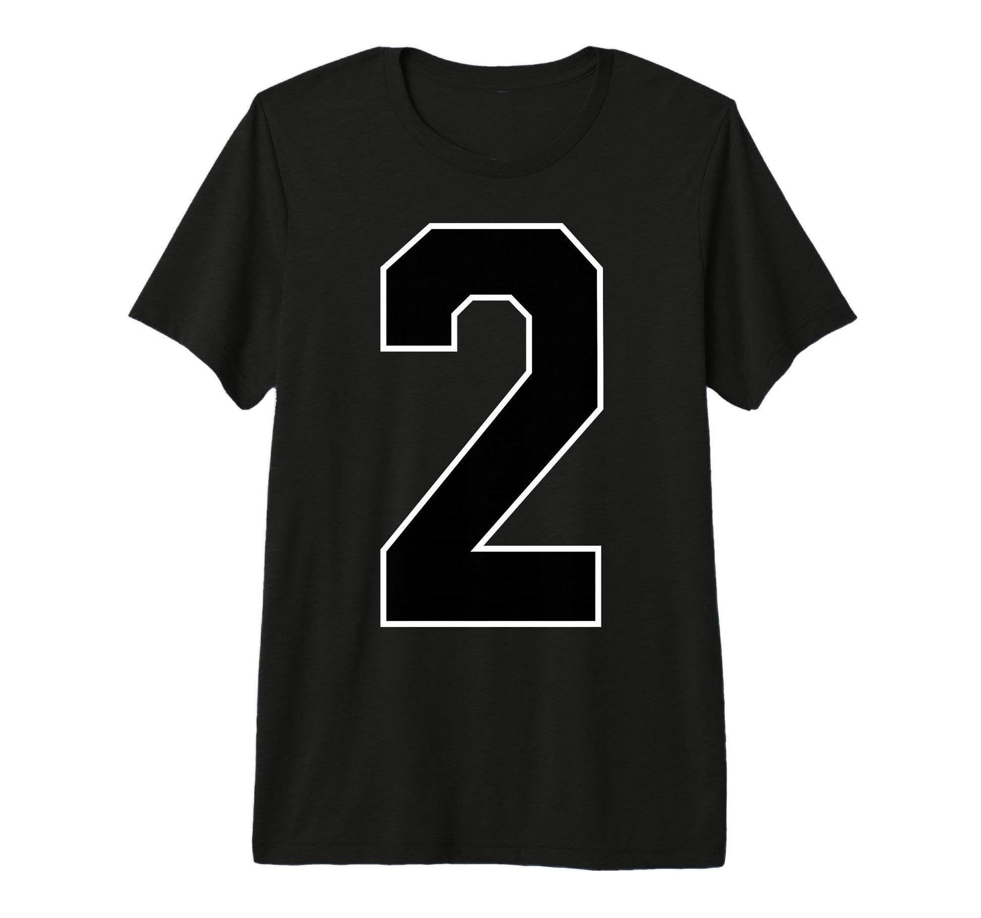 White Black Sports Team Number 2 Tri T-Shirt - Custom Art Print Unisex - T-Shirt, Sweatshirt, Hoodie