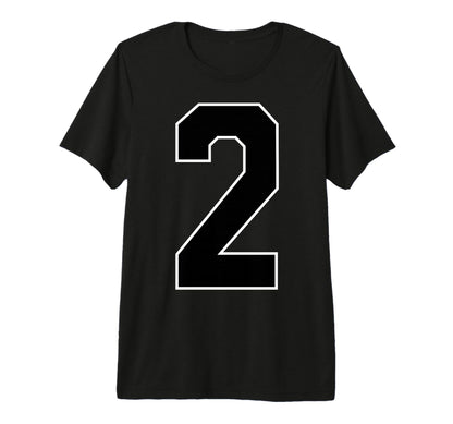 White Black Sports Team Number 2 Tri T-Shirt - Custom Art Print Unisex - T-Shirt, Sweatshirt, Hoodie