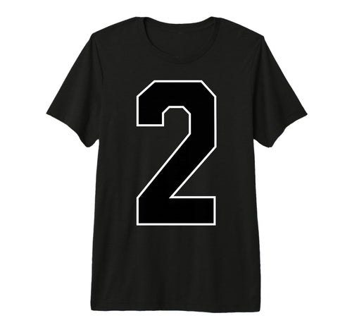 White Black Sports Team Number 2 Tri T-Shirt - Custom Art Print Unisex - T-Shirt, Sweatshirt, Hoodie