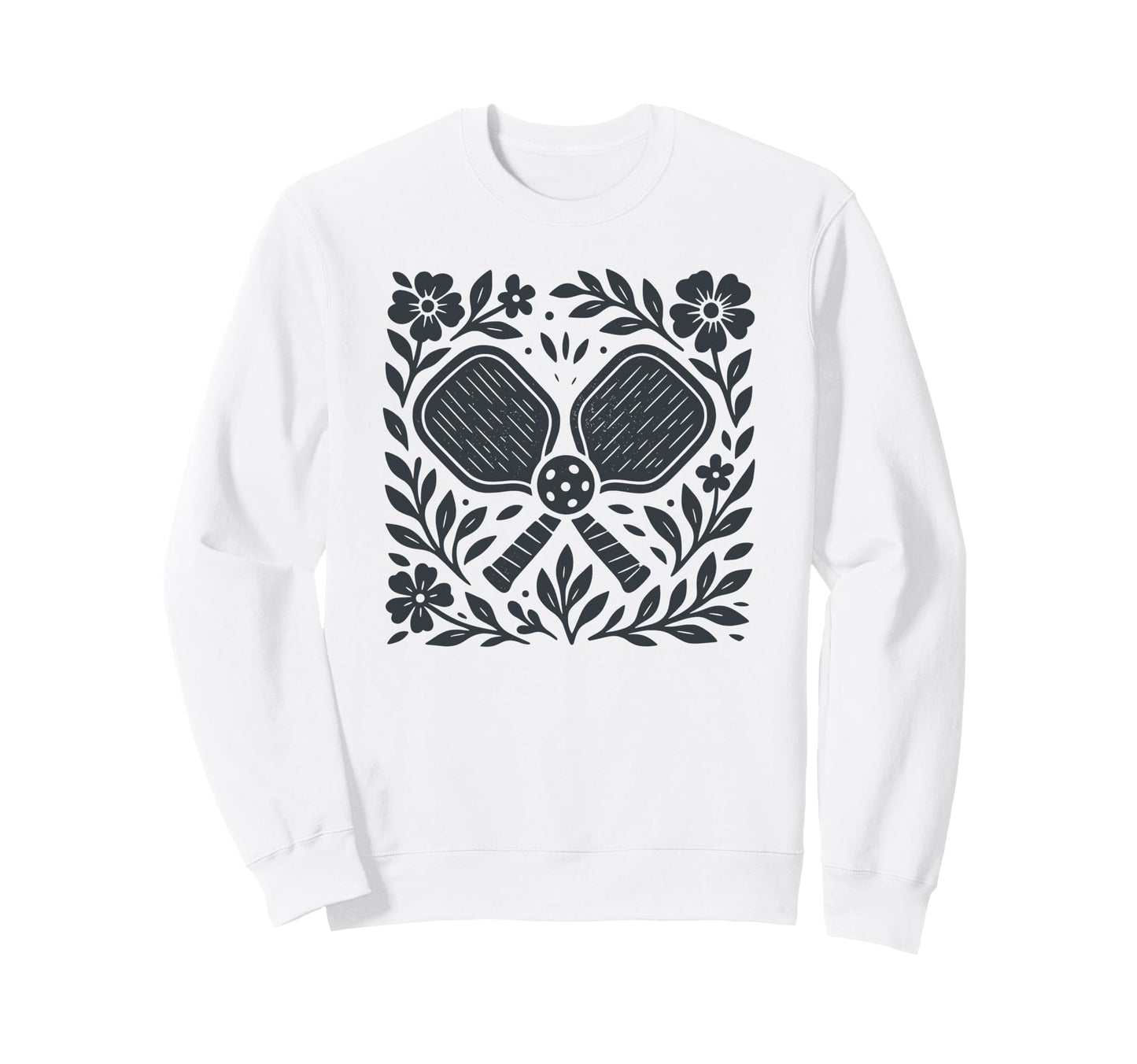 Boho Folk Art Pickleball Sweatshirt - Aesthetic Graphic for Adults - T-Shirt, Sweatshirt, Hoodie