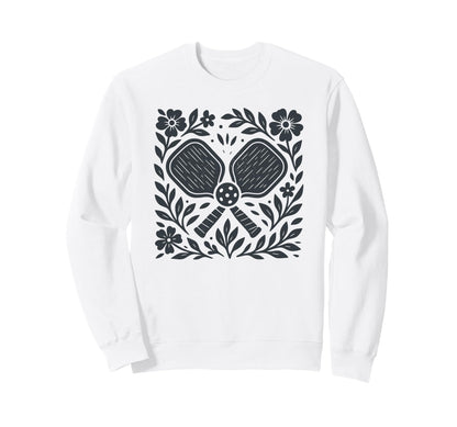 Boho Folk Art Pickleball Sweatshirt - Aesthetic Graphic for Adults - T-Shirt, Sweatshirt, Hoodie