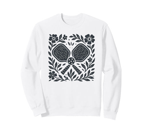 Boho Folk Art Pickleball Sweatshirt - Aesthetic Graphic for Adults - T-Shirt, Sweatshirt, Hoodie