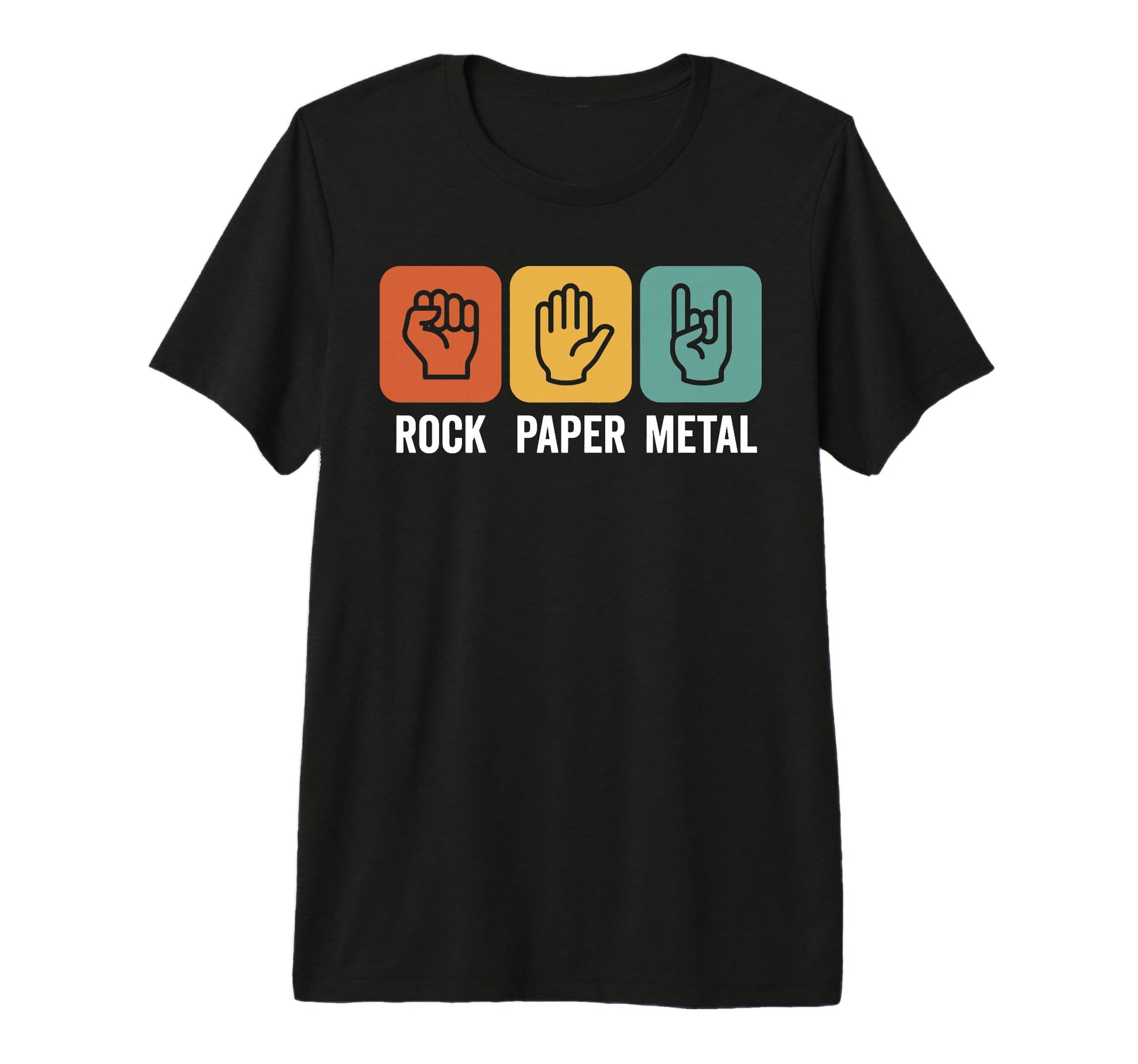 Rock Paper Metal Rock N Roll Funny Rock T-Shirt - Graphic Print for Adults - T-Shirt, Sweatshirt, Hoodie