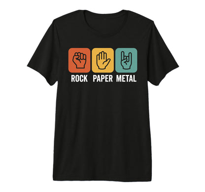 Rock Paper Metal Rock N Roll Funny Rock T-Shirt - Graphic Print for Adults - T-Shirt, Sweatshirt, Hoodie