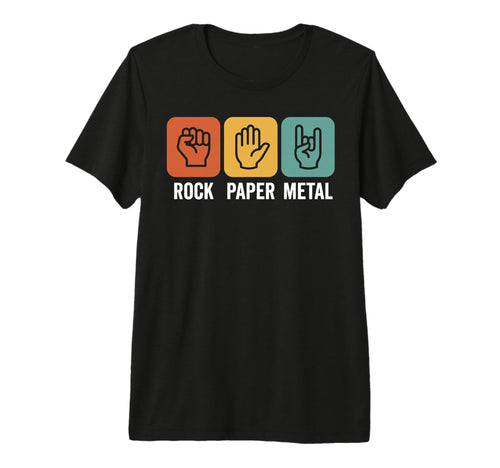 Rock Paper Metal Rock N Roll Funny Rock T-Shirt - Graphic Print for Adults - T-Shirt, Sweatshirt, Hoodie