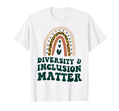 Diversity Inclusion Matter Boho Rainbow T-Shirt - Novelty Apparel Unisex - T-Shirt, Sweatshirt, Hoodie