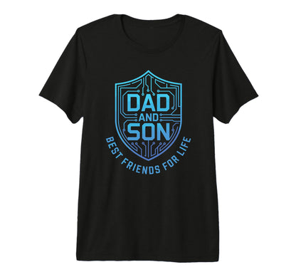 Tech Gamer Dad And Son Best Mates T-Shirt - Custom Art Print Unisex - T-Shirt, Sweatshirt, Hoodie