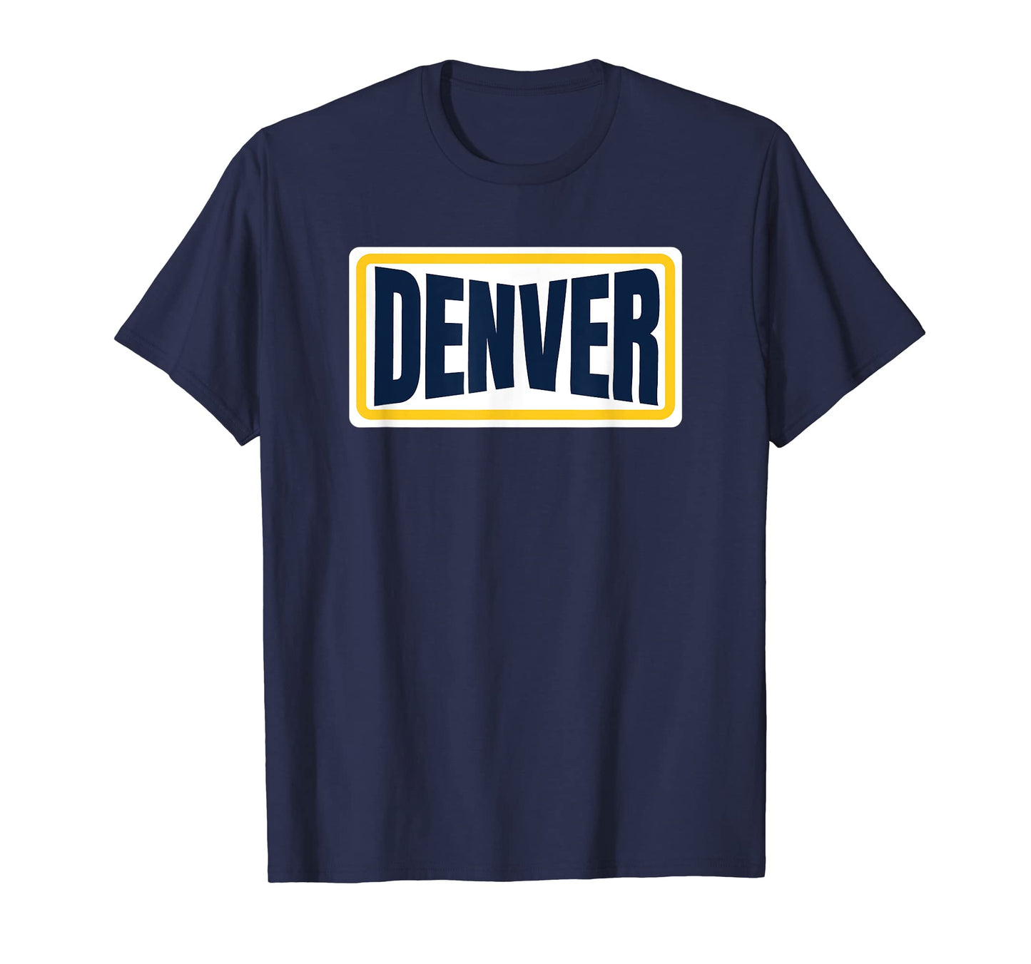 Fun Denver Navy Blue Yellow Denver T-Shirt - Fun Novelty Design for Adults - T-Shirt, Sweatshirt, Hoodie