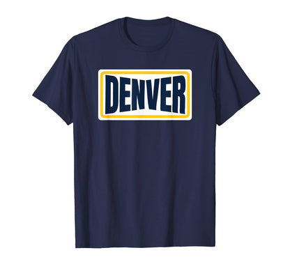 Fun Denver Navy Blue Yellow Denver T-Shirt - Fun Novelty Design for Adults - T-Shirt, Sweatshirt, Hoodie