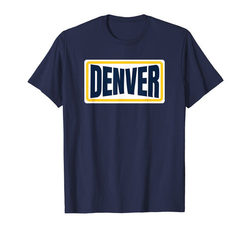 Fun Denver Navy Blue Yellow Denver T-Shirt - Fun Novelty Design for Adults - T-Shirt, Sweatshirt, Hoodie