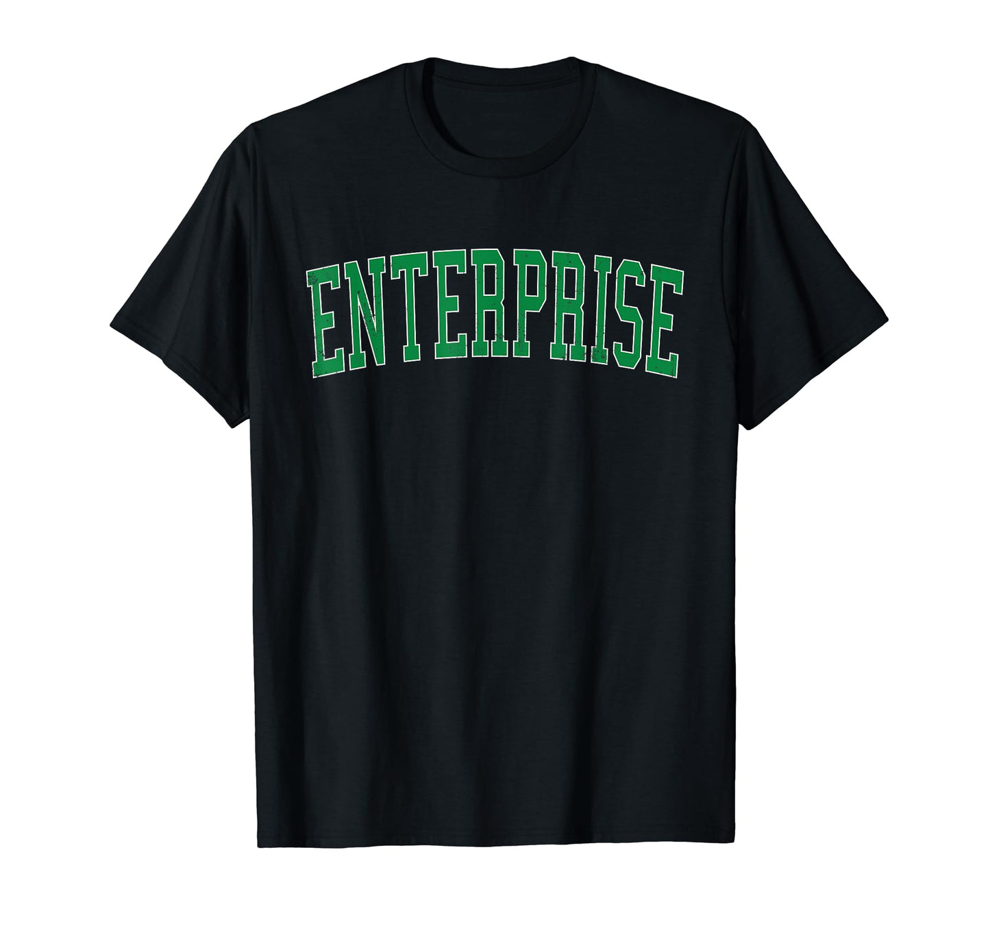 Enterprise Al Distressed Green Varsity T-Shirt - Minimalist Print Men Women - T-Shirt, Sweatshirt, Hoodie