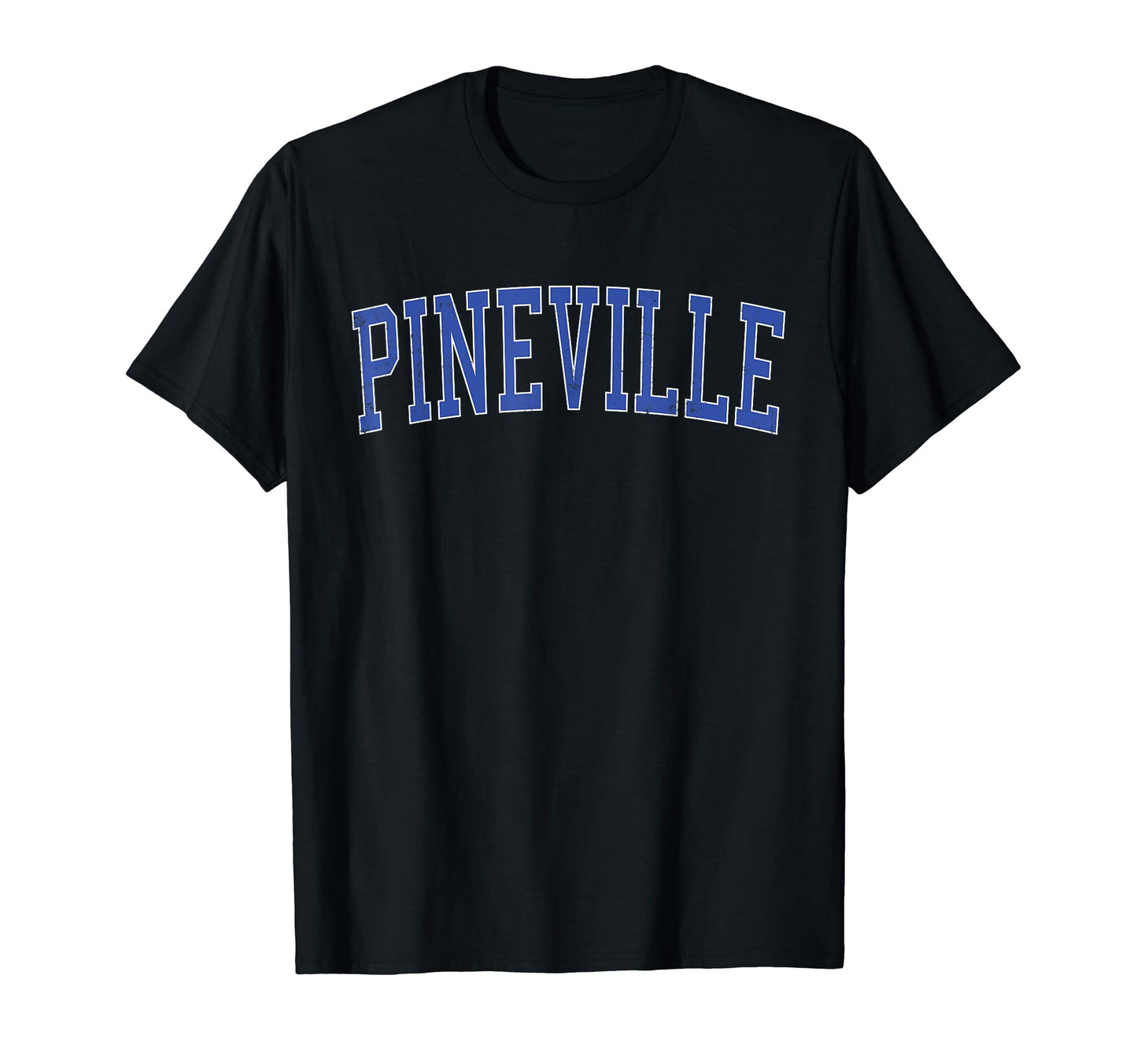 Pineville La Distressed Blue Varsity T-Shirt - Custom Art Print Unisex - T-Shirt, Sweatshirt, Hoodie