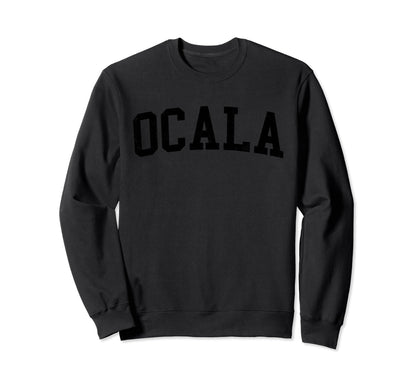 Ocala Fl Distressed Black Varsity Sweatshirt - Custom Art Print Men Women - T-Shirt, Sweatshirt, Hoodie