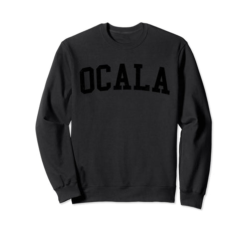 Ocala Fl Distressed Black Varsity Sweatshirt - Custom Art Print Men Women - T-Shirt, Sweatshirt, Hoodie