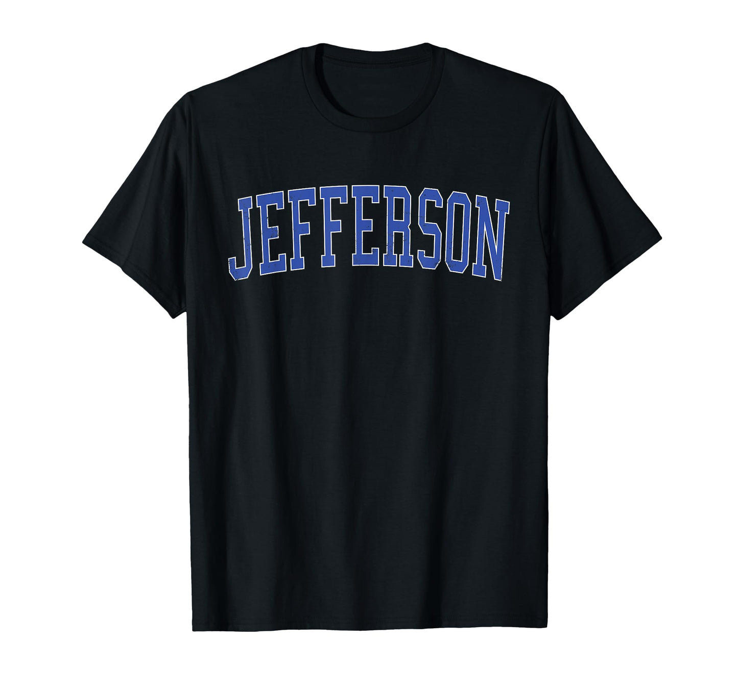 Jefferson La Distressed Blue Varsity T-Shirt - Custom Art Print Unisex - T-Shirt, Sweatshirt, Hoodie