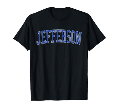 Jefferson La Distressed Blue Varsity T-Shirt - Custom Art Print Unisex - T-Shirt, Sweatshirt, Hoodie