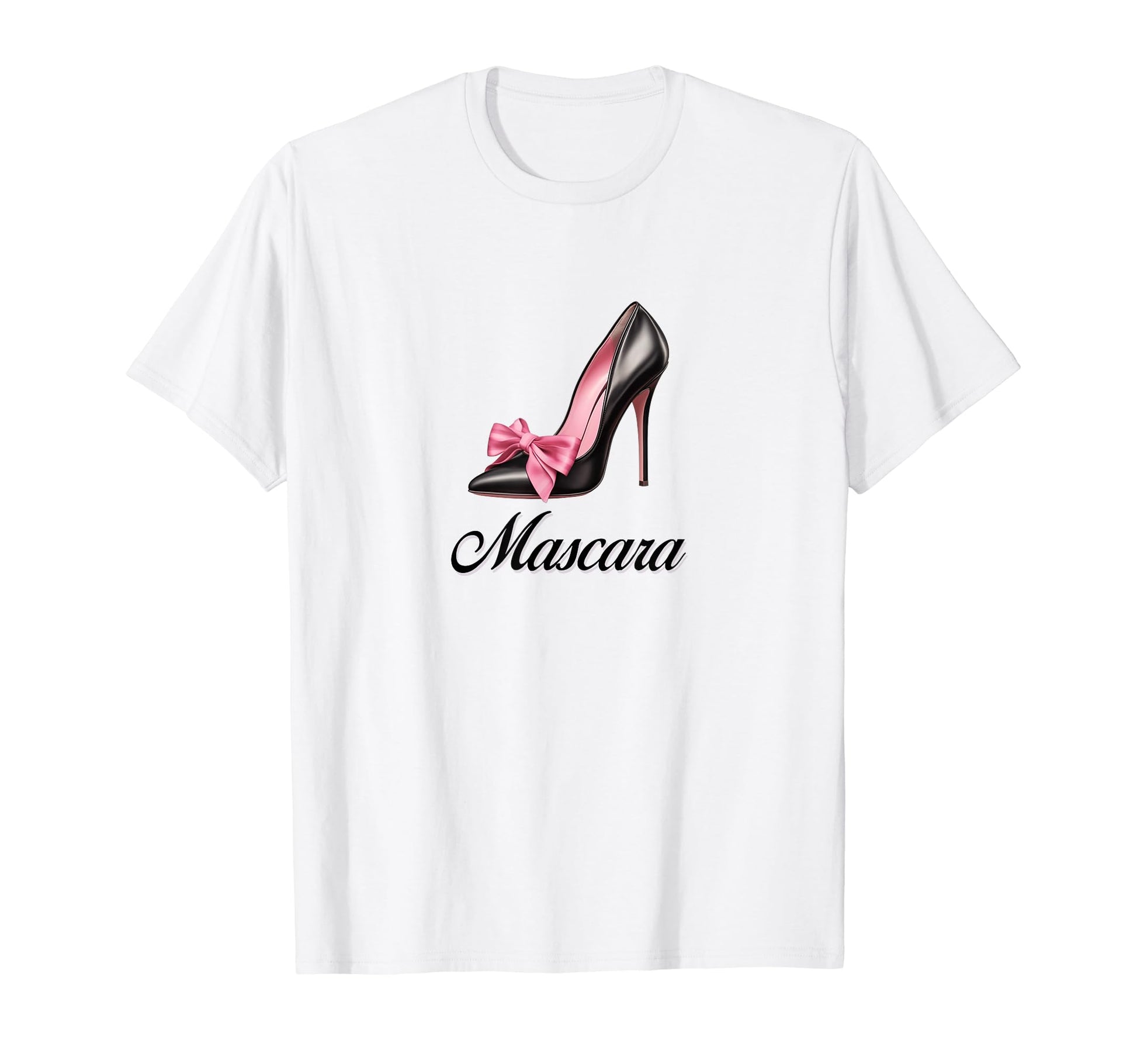 Mascara High Heel Coquette Bow Girlcore T-Shirt - Graphic Print Men Women - T-Shirt, Sweatshirt, Hoodie