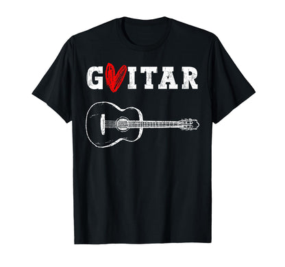 Grunge Guitar Lover Distressed Rock T-Shirt - Custom Art Print for Adults - T-Shirt, Sweatshirt, Hoodie