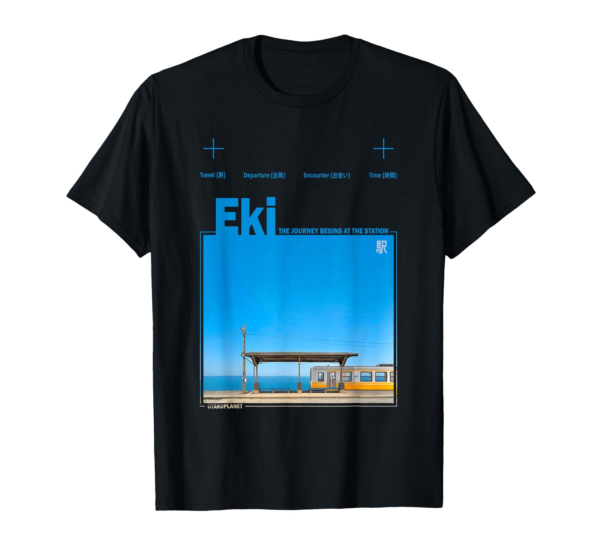 Japanese Train Station 80S 90S Vaporwave T-Shirt - Trendy Graphic Unisex - T-Shirt, Sweatshirt, Hoodie