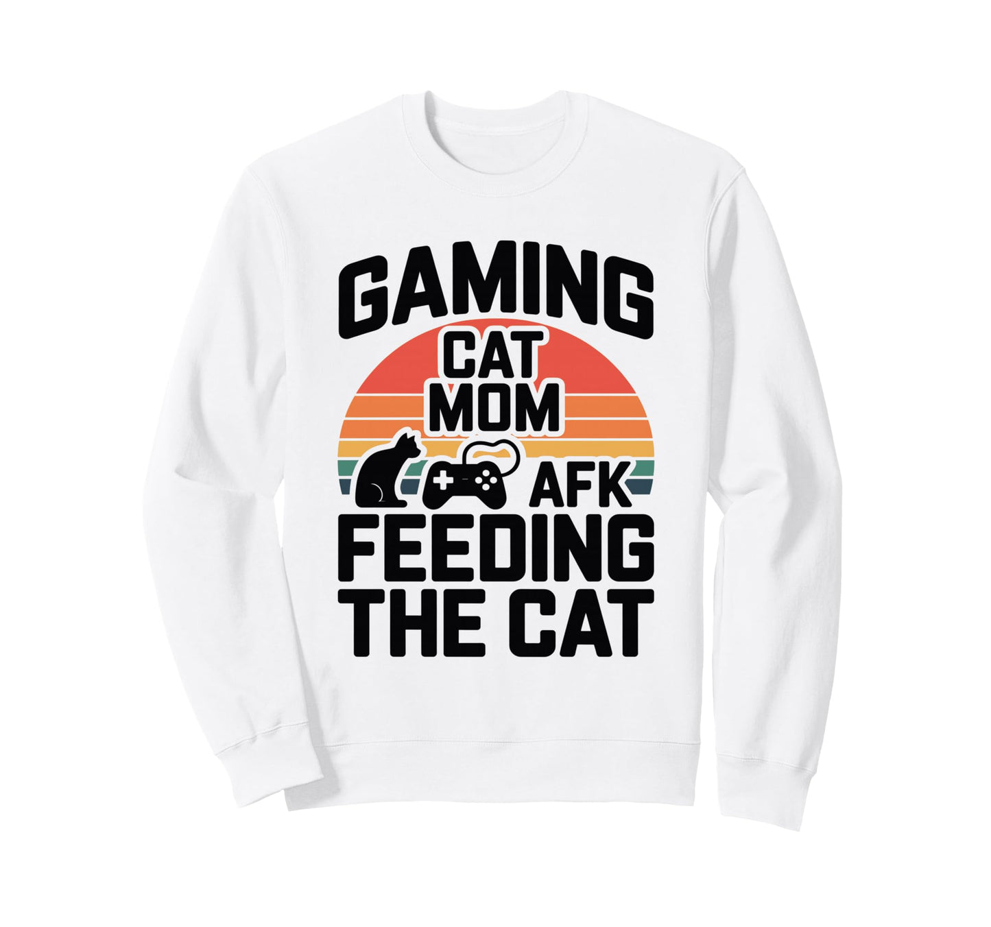Gaming Cat Mom Afk Feeding Cat Sweatshirt - Aesthetic Graphic Men Women - T-Shirt, Sweatshirt, Hoodie