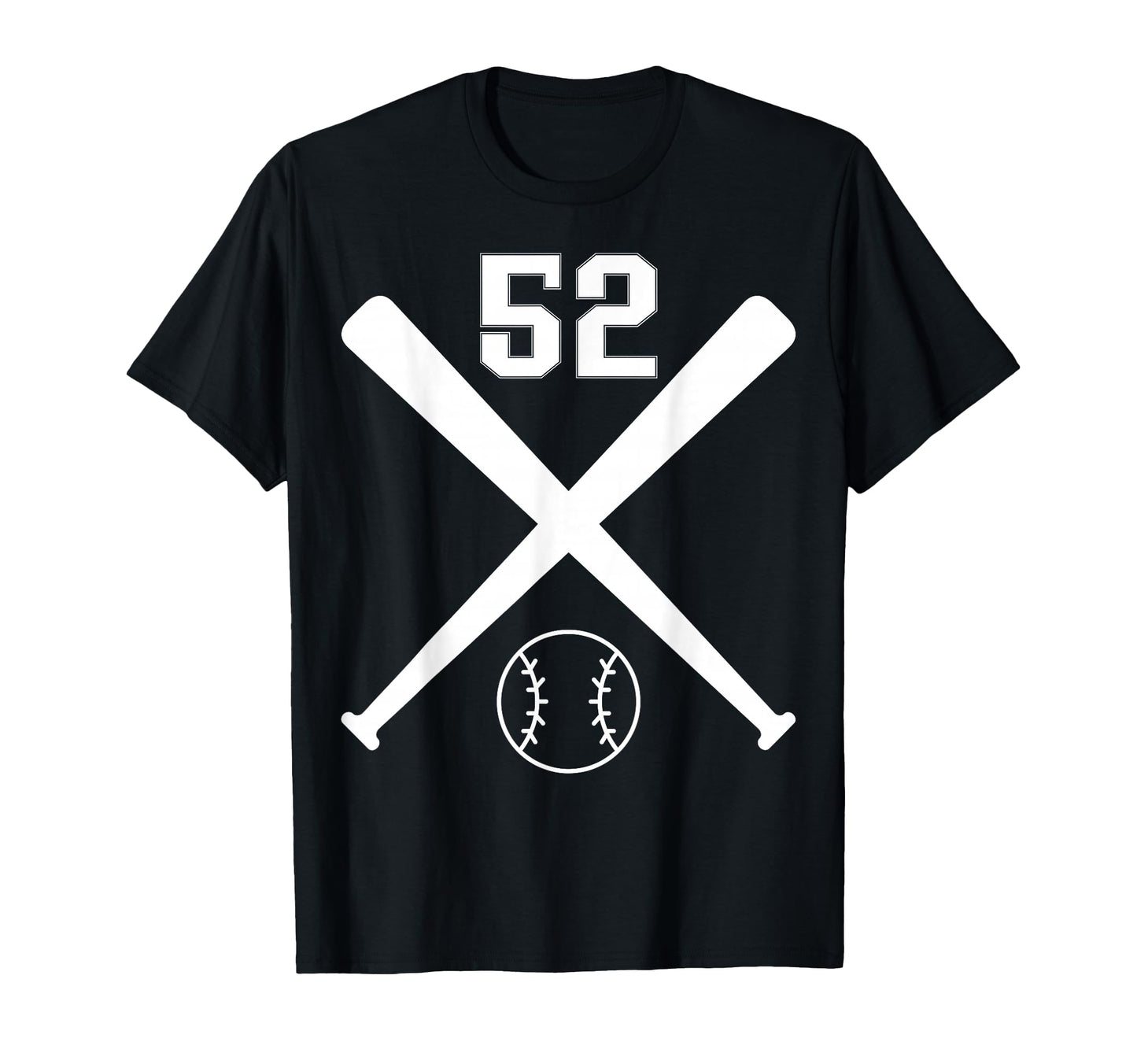 Baseball Softball Number 52 T-Shirt - Trendy Graphic for Adults - T-Shirt, Sweatshirt, Hoodie