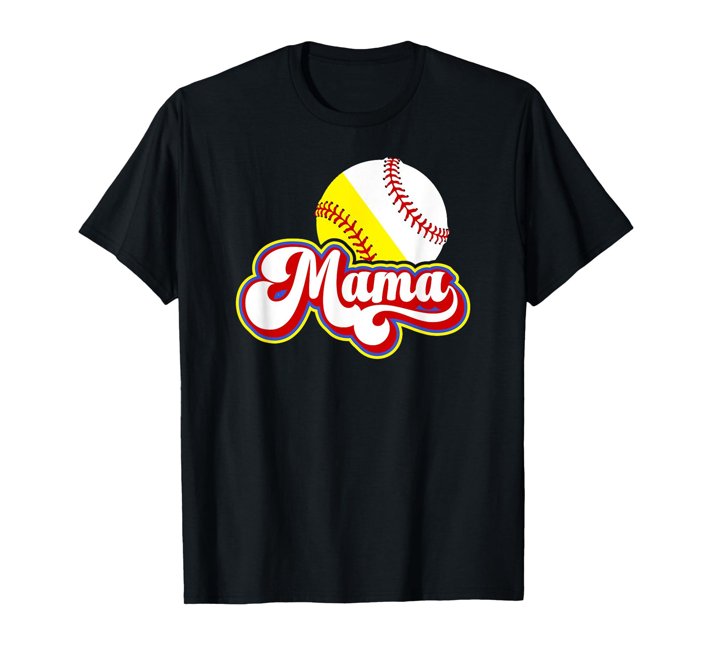 Mama Softball Baseball Mom Baseball T-Shirt - Trendy Graphic Men Women - T-Shirt, Sweatshirt, Hoodie