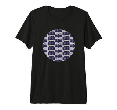 Old Camera Pattern Grey Background T-Shirt - Minimalist Print for Adults - T-Shirt, Sweatshirt, Hoodie