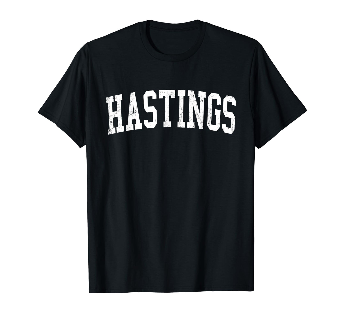 Hastings Ne Distressed White Varsity T-Shirt - Fun Novelty Design Men Women - T-Shirt, Sweatshirt, Hoodie