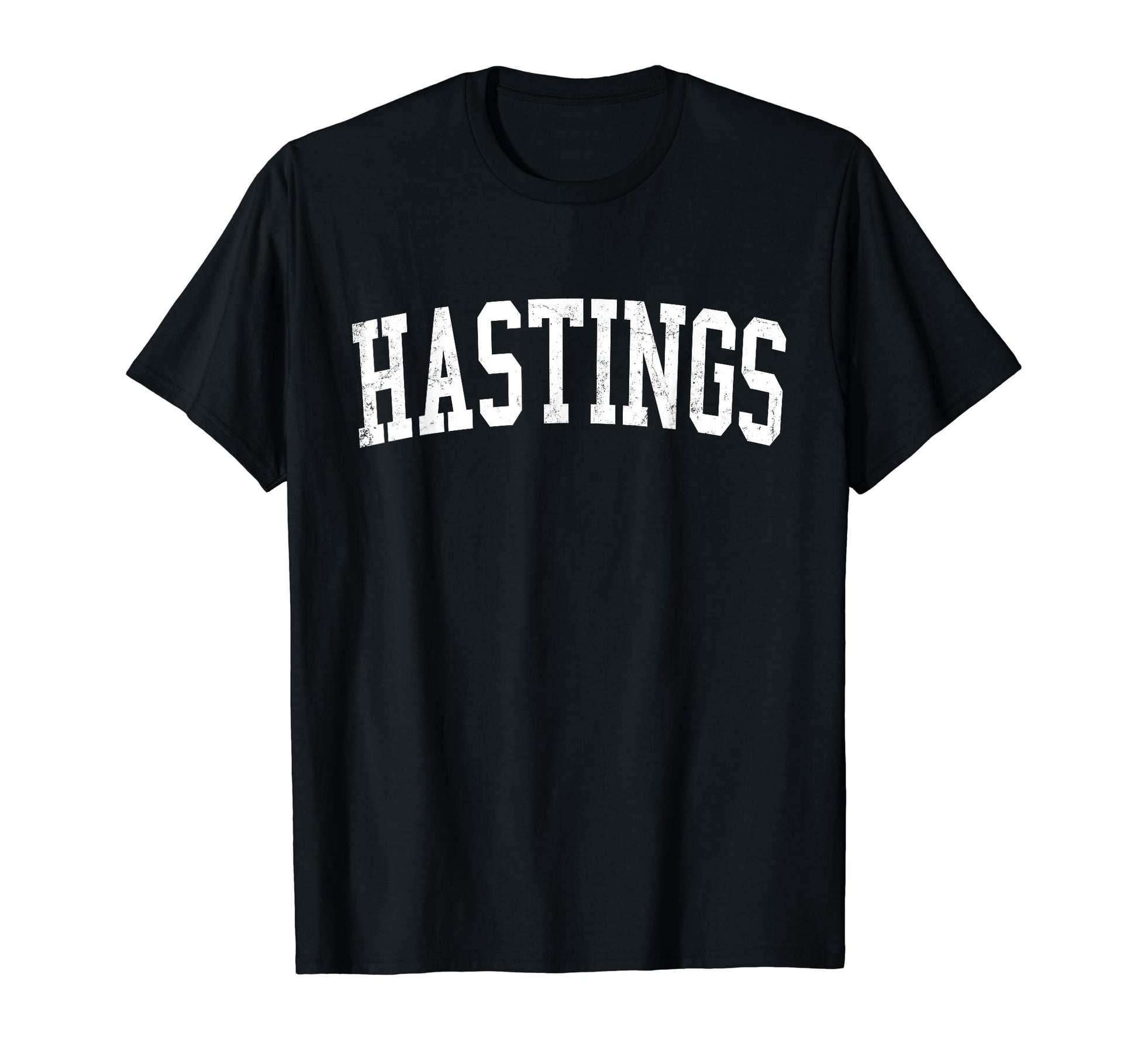 Hastings Ne Distressed White Varsity T-Shirt - Fun Novelty Design Men Women - T-Shirt, Sweatshirt, Hoodie